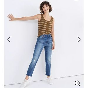 Madewell High-Rise Slim Crop Boyjean in Dover